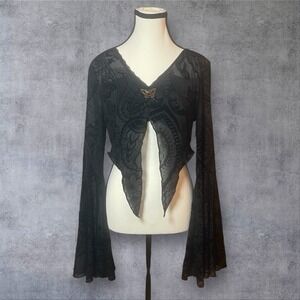 Fairycore Gothic Velvet Burnout Top. Womens S/XS Vampire Whimsical Festival